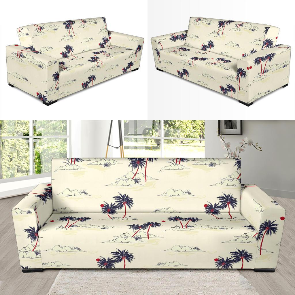 Palm Tree Pattern Print Design PT08 Sofa Slipcover-JORJUNE.COM