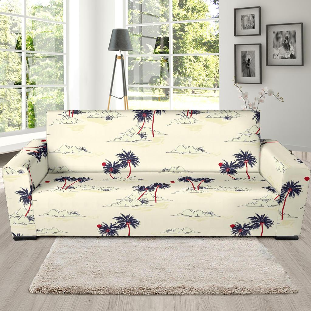 Palm Tree Pattern Print Design PT08 Sofa Slipcover-JORJUNE.COM