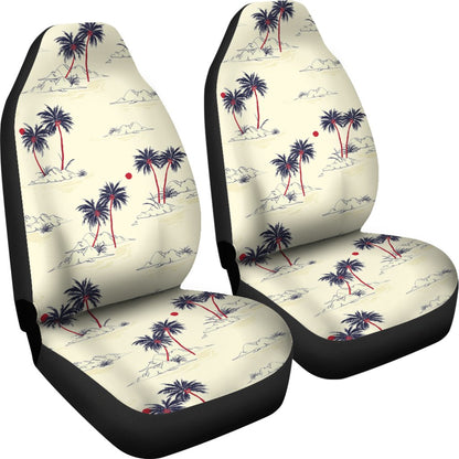 Palm Tree Pattern Print Design PT08 Universal Fit Car Seat Covers-JorJune