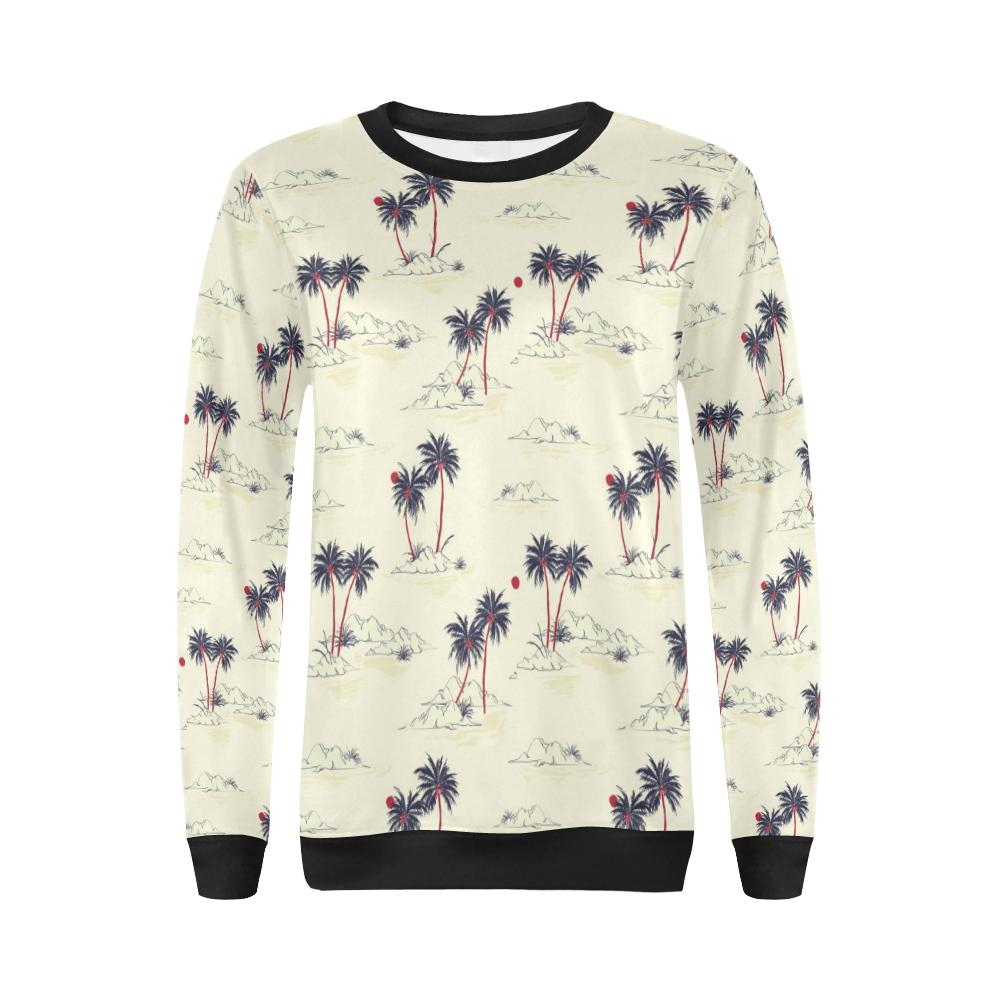 Palm Tree Pattern Print Design PT08 Women Long Sleeve Sweatshirt-JorJune