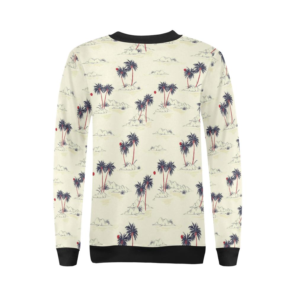 Palm Tree Pattern Print Design PT08 Women Long Sleeve Sweatshirt-JorJune