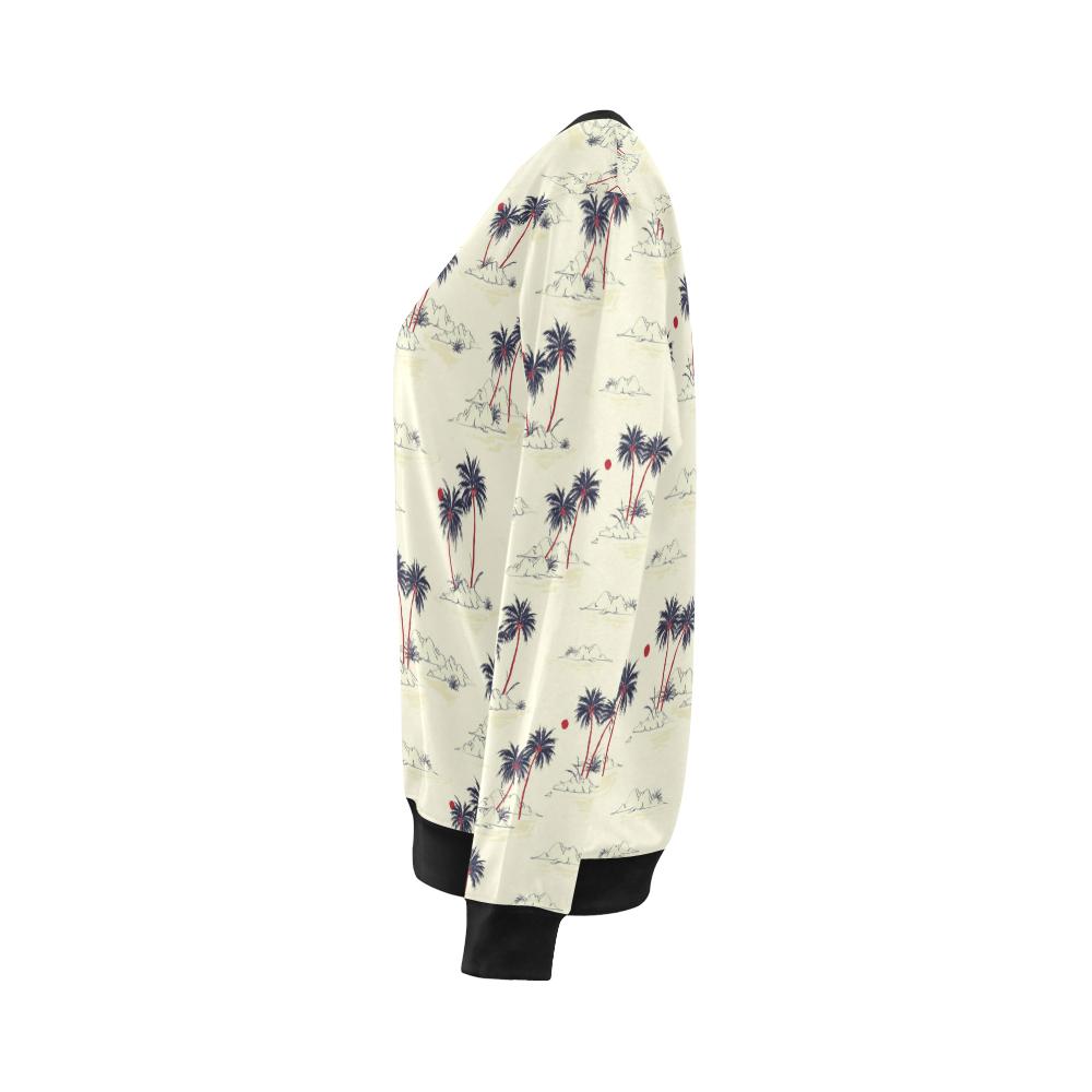 Palm Tree Pattern Print Design PT08 Women Long Sleeve Sweatshirt-JorJune