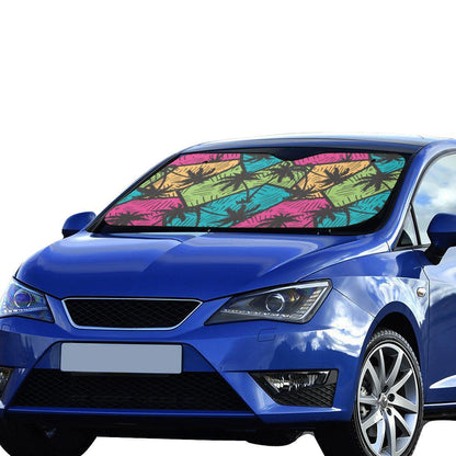 Palm Tree Pattern Print Design PT09 Car Sun Shade-JorJune