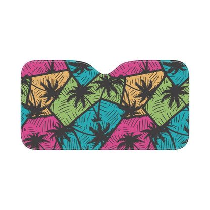 Palm Tree Pattern Print Design PT09 Car Sun Shade-JorJune