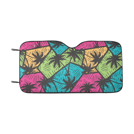 Palm Tree Pattern Print Design PT09 Car Sun Shade-JorJune