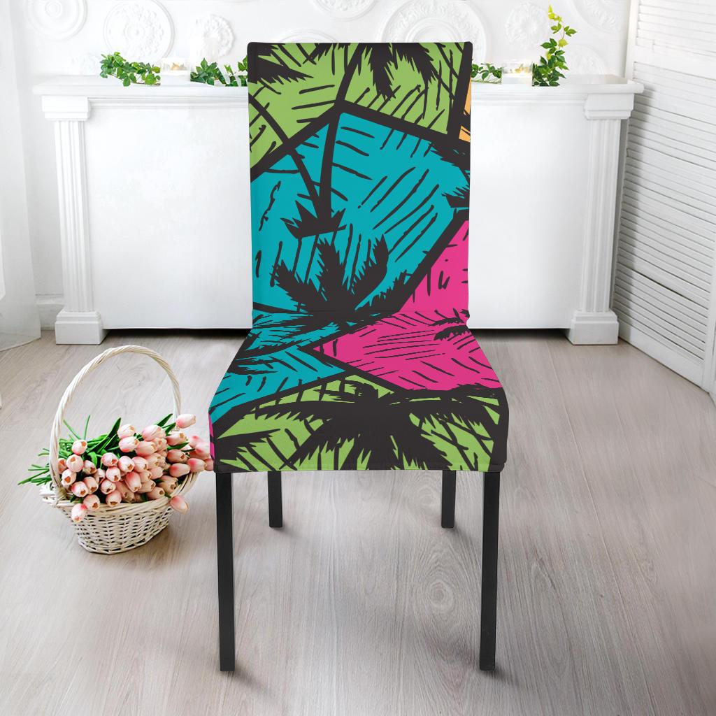Palm Tree Pattern Print Design PT09 Dining Chair Slipcover-JORJUNE.COM