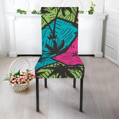 Palm Tree Pattern Print Design PT09 Dining Chair Slipcover-JORJUNE.COM