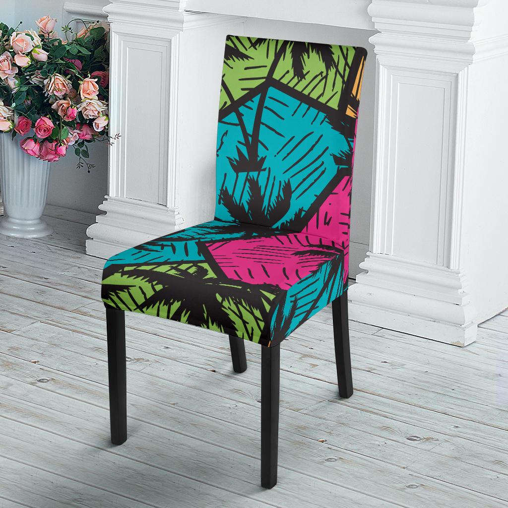 Palm Tree Pattern Print Design PT09 Dining Chair Slipcover-JORJUNE.COM