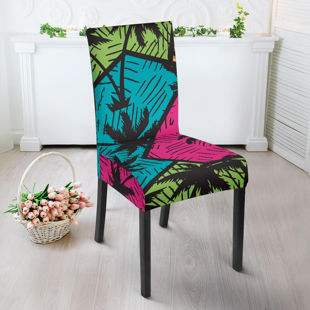 Palm Tree Pattern Print Design PT09 Dining Chair Slipcover-JORJUNE.COM
