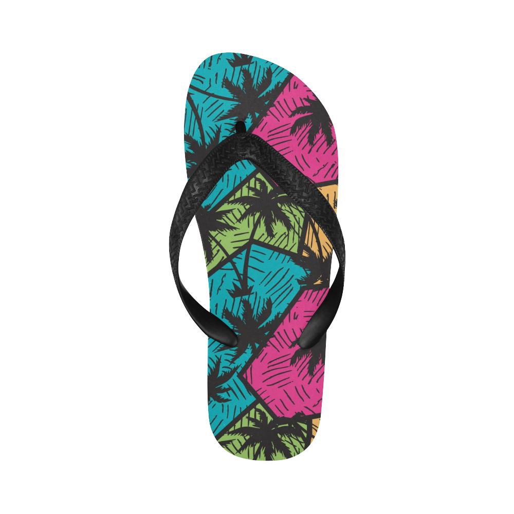 Palm Tree Pattern Print Design PT09 Flip Flops-JorJune