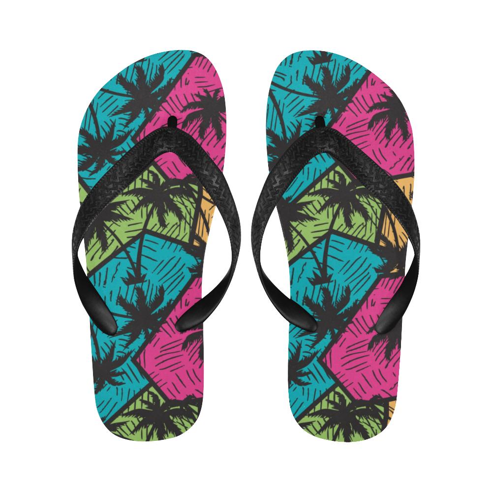 Palm Tree Pattern Print Design PT09 Flip Flops-JorJune