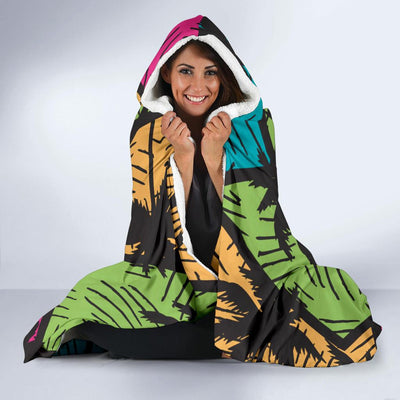 Palm Tree Pattern Print Design PT09 Hooded Blanket-JORJUNE.COM