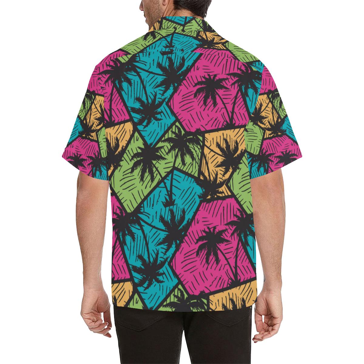 Palm Tree Pattern Print Design PT09 Men Hawaiian Shirt-JorJune