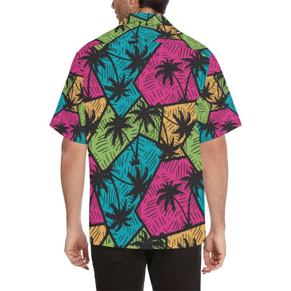 Palm Tree Pattern Print Design PT09 Men Hawaiian Shirt-JorJune