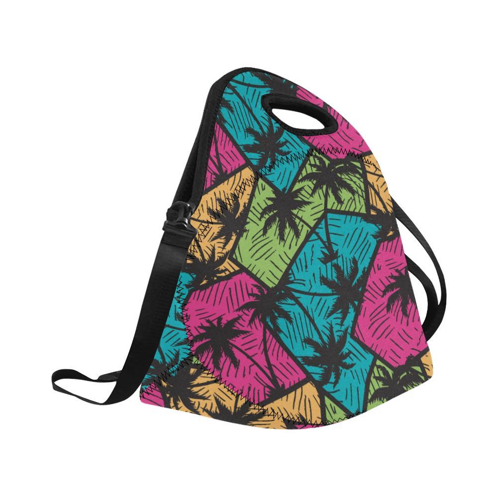 Palm Tree Pattern Print Design PT09 Neoprene Lunch Bag-JorJune