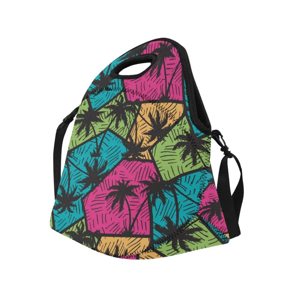 Palm Tree Pattern Print Design PT09 Neoprene Lunch Bag-JorJune