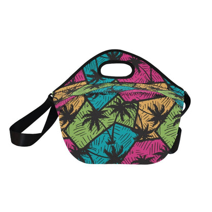 Palm Tree Pattern Print Design PT09 Neoprene Lunch Bag-JorJune