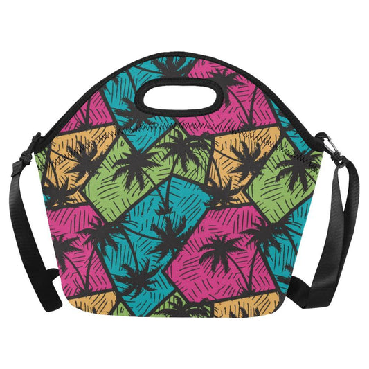 Palm Tree Pattern Print Design PT09 Neoprene Lunch Bag-JorJune