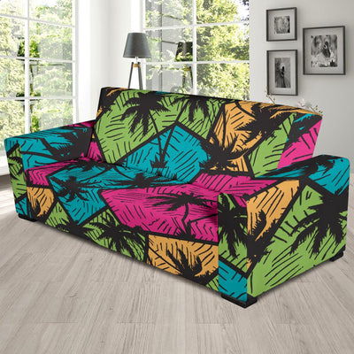 Palm Tree Pattern Print Design PT09 Sofa Slipcover-JORJUNE.COM