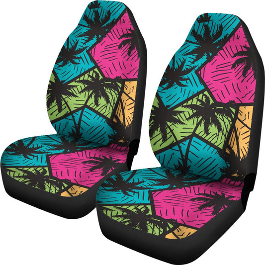 Palm Tree Pattern Print Design PT09 Universal Fit Car Seat Covers-JorJune