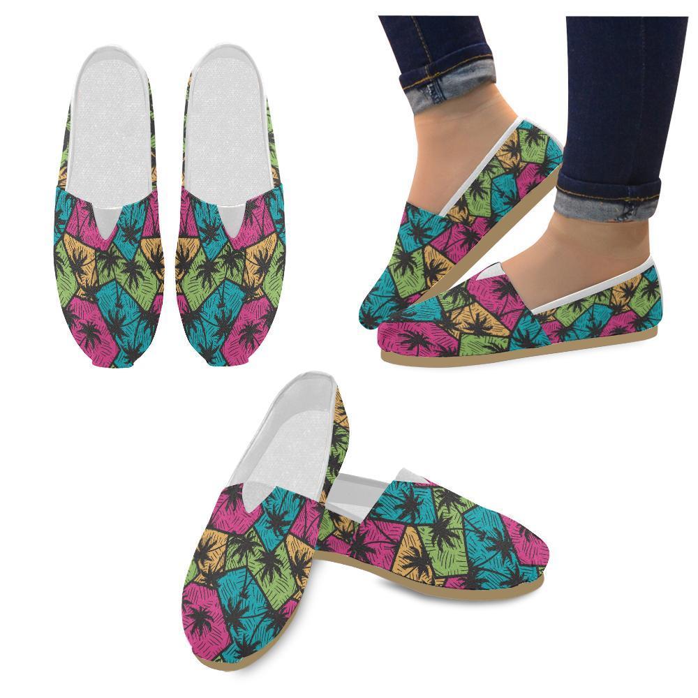 Palm Tree Pattern Print Design PT09 Women Casual Shoes-JorJune.com