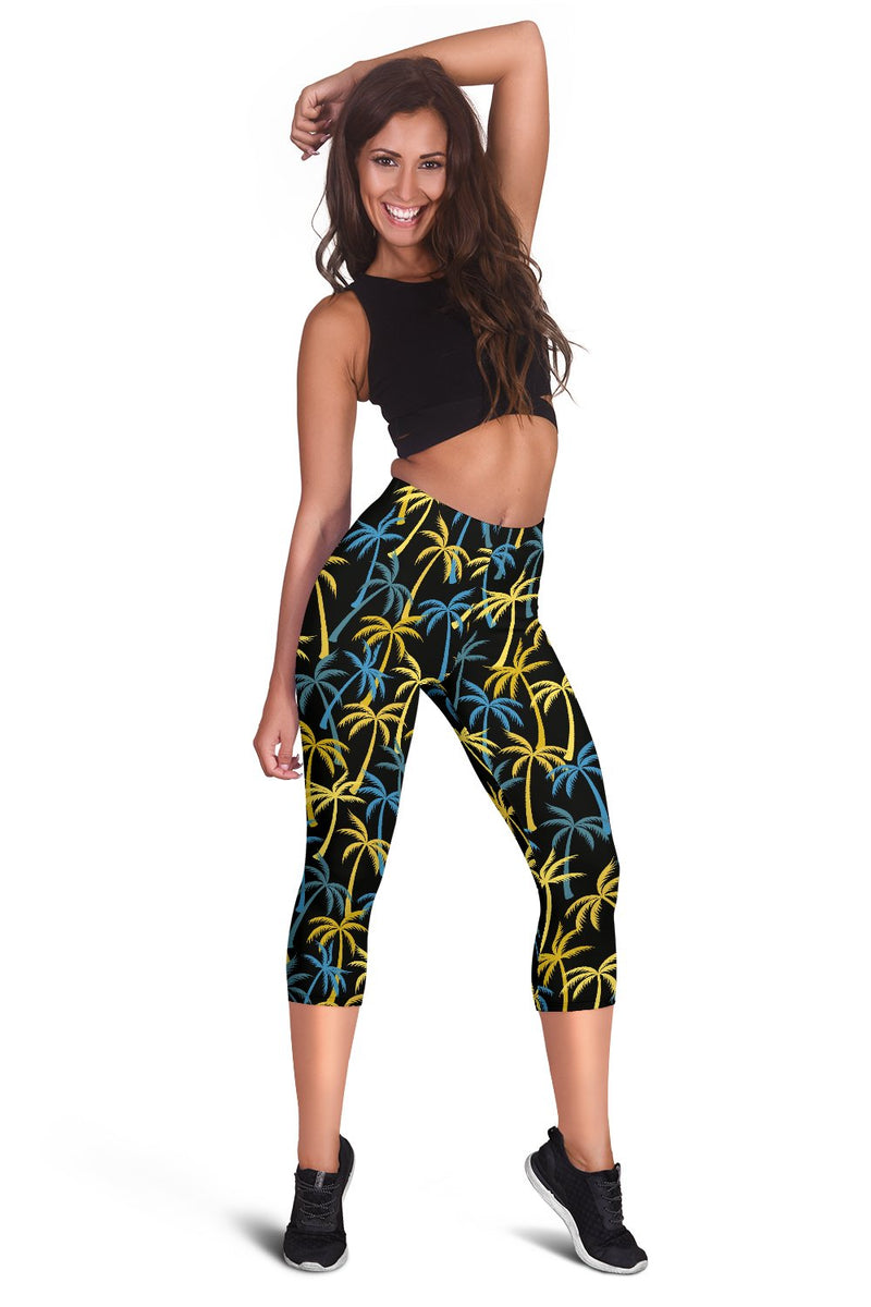 Palm Tree Pattern Women Capris