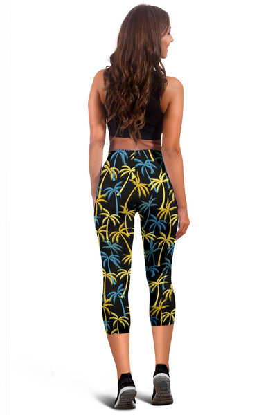 Palm Tree Pattern Women Capris