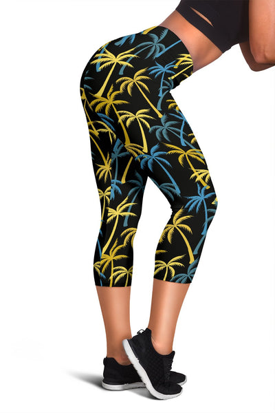 Palm Tree Pattern Women Capris