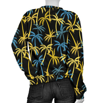 Palm Tree Pattern Women Crewneck Sweatshirt