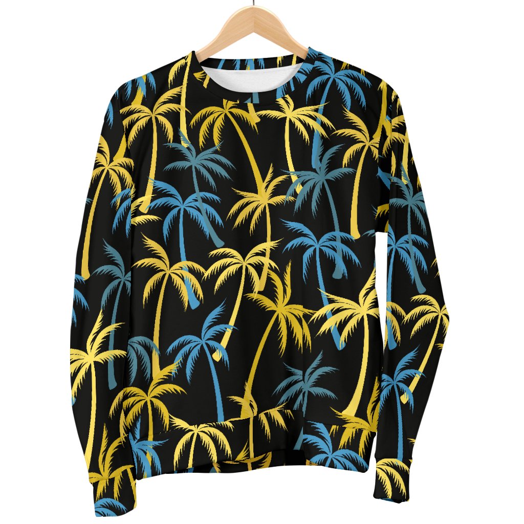 Palm Tree Pattern Women Crewneck Sweatshirt