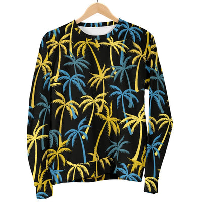 Palm Tree Pattern Women Crewneck Sweatshirt