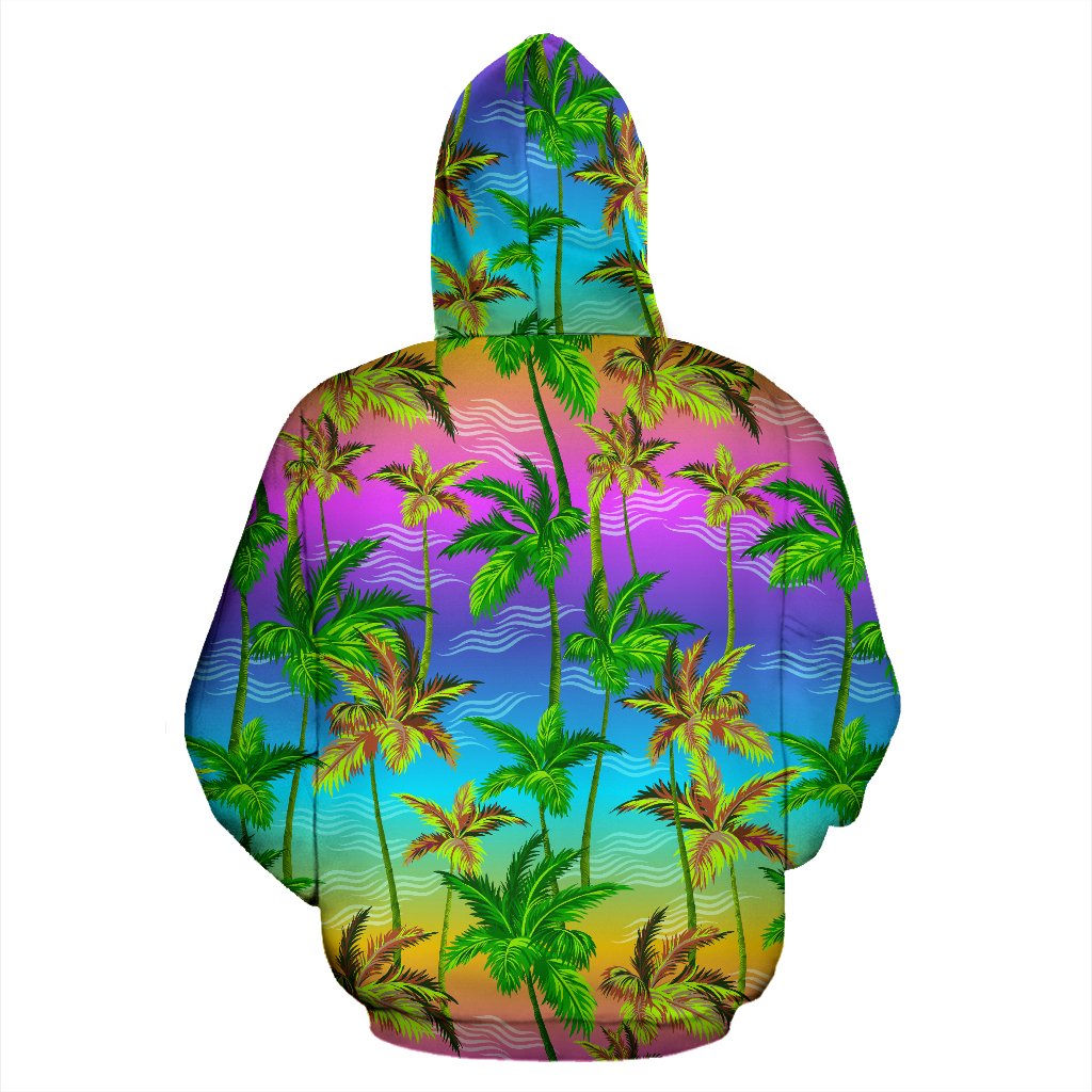 Palm Tree Rainbow Pattern All Over Print Hoodie
