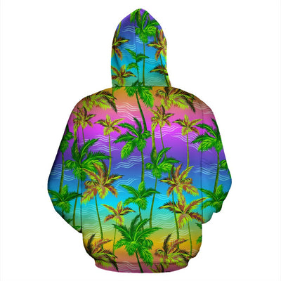 Palm Tree Rainbow Pattern All Over Print Hoodie