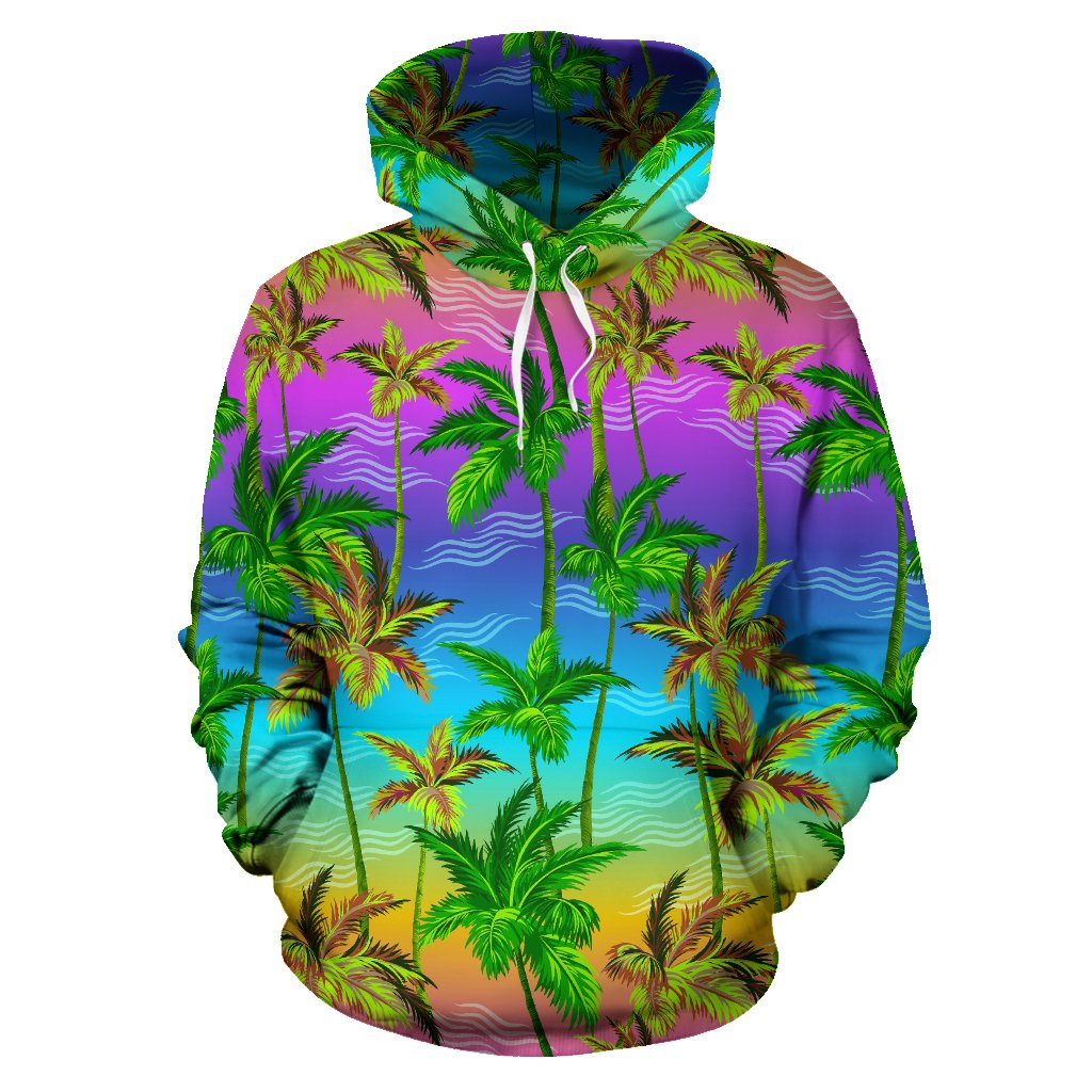 Palm Tree Rainbow Pattern All Over Print Hoodie