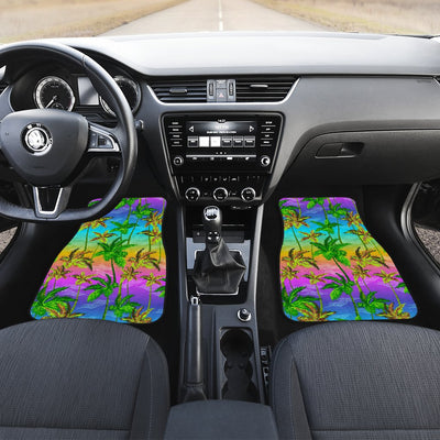 Palm Tree Rainbow Pattern Car Floor Mats