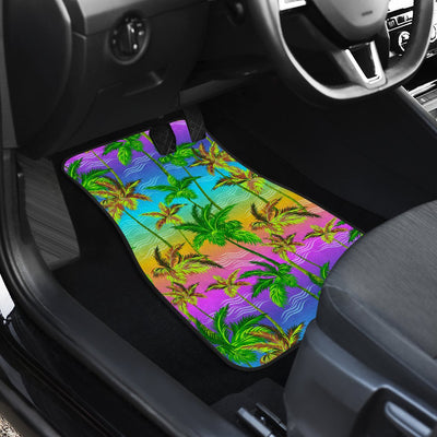 Palm Tree Rainbow Pattern Car Floor Mats