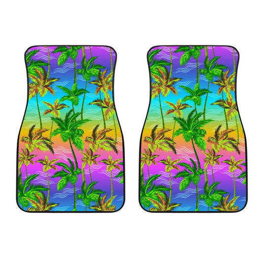 Palm Tree Rainbow Pattern Car Floor Mats