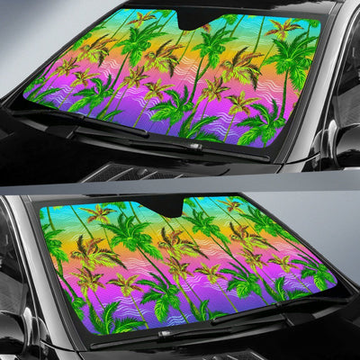 Palm Tree Rainbow Pattern Car Sun Shade-JorJune