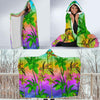 Palm Tree Rainbow Pattern Hooded Blanket-JORJUNE.COM