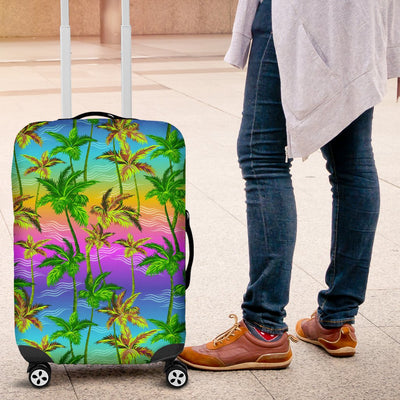 Palm Tree Rainbow Pattern Luggage Cover Protector