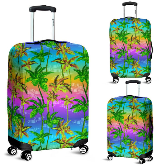 Palm Tree Rainbow Pattern Luggage Cover Protector