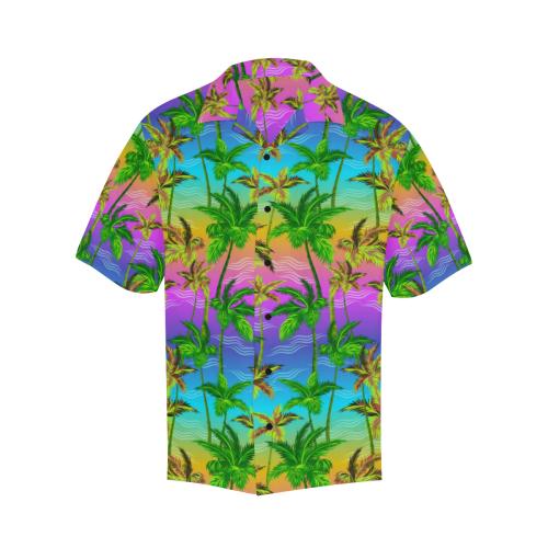 Palm Tree Rainbow Pattern Men Hawaiian Shirt