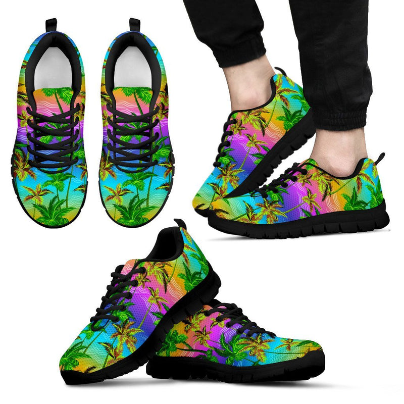 Palm Tree Rainbow Pattern Men Sneakers