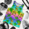 Palm Tree Rainbow Pattern Men Tank Top