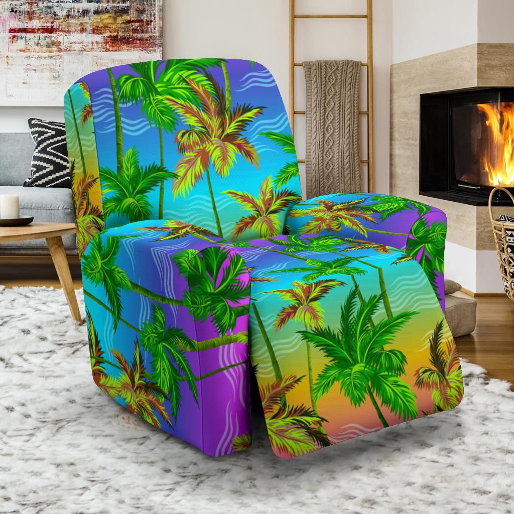 Palm Tree Rainbow Pattern Recliner Slipcover-JORJUNE.COM