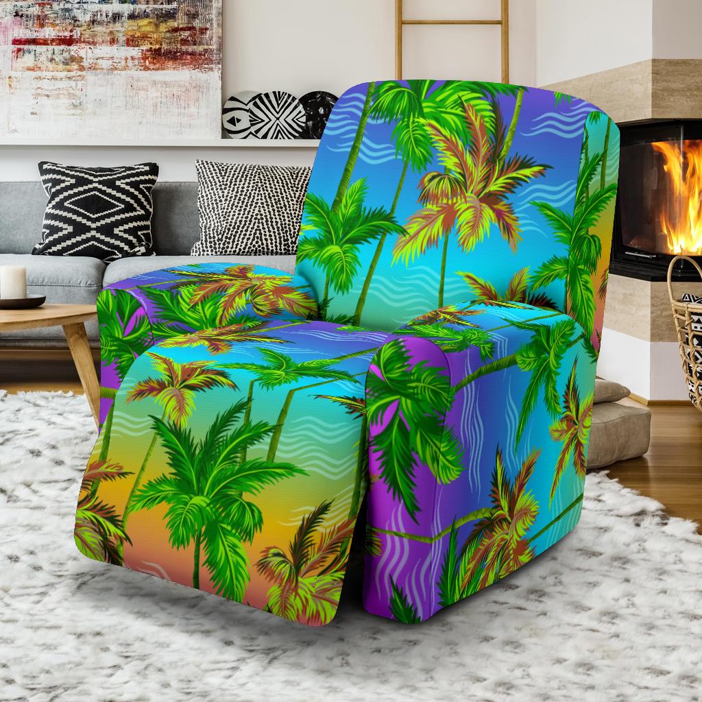 Palm Tree Rainbow Pattern Recliner Slipcover-JORJUNE.COM