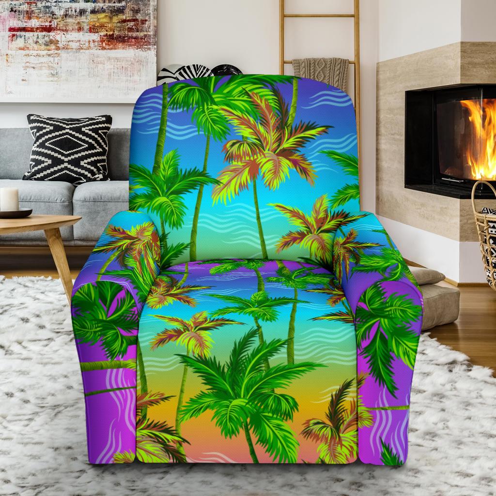 Palm Tree Rainbow Pattern Recliner Slipcover-JORJUNE.COM