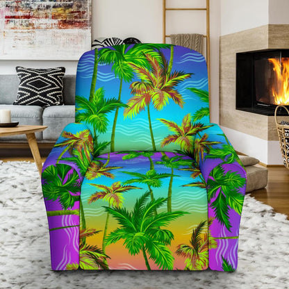 Palm Tree Rainbow Pattern Recliner Slipcover-JORJUNE.COM