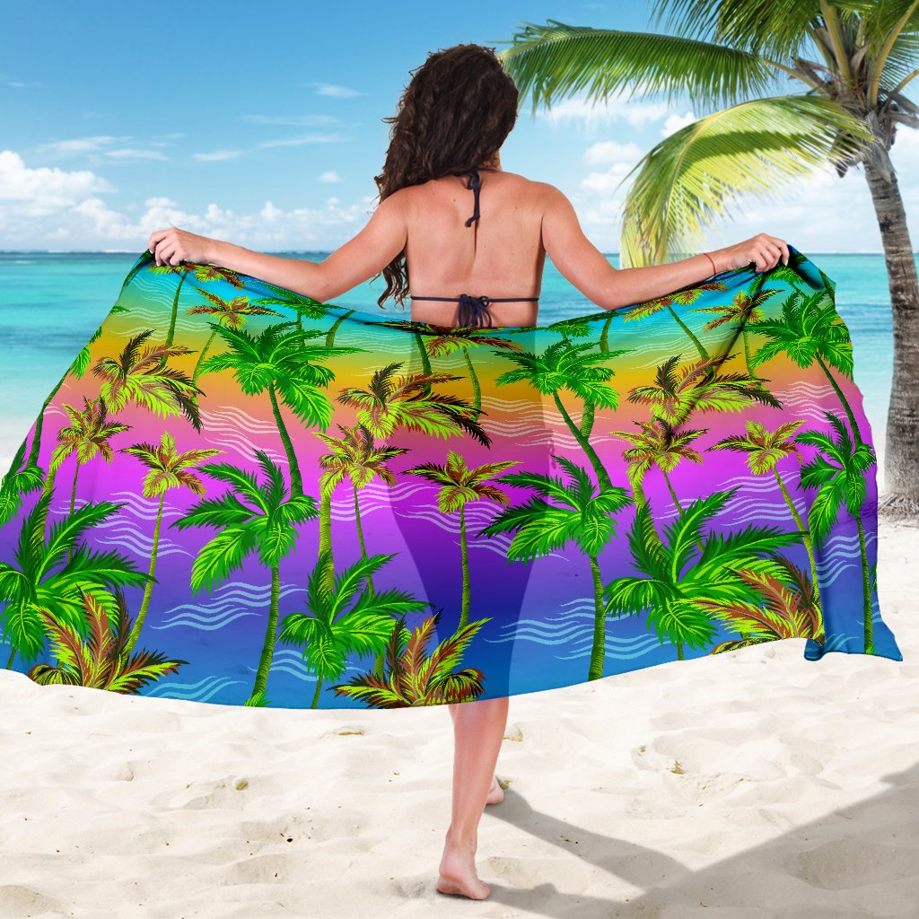 Palm Tree Rainbow Pattern Sarong Pareo Wrap