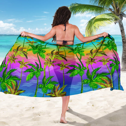Palm Tree Rainbow Pattern Sarong Pareo Wrap